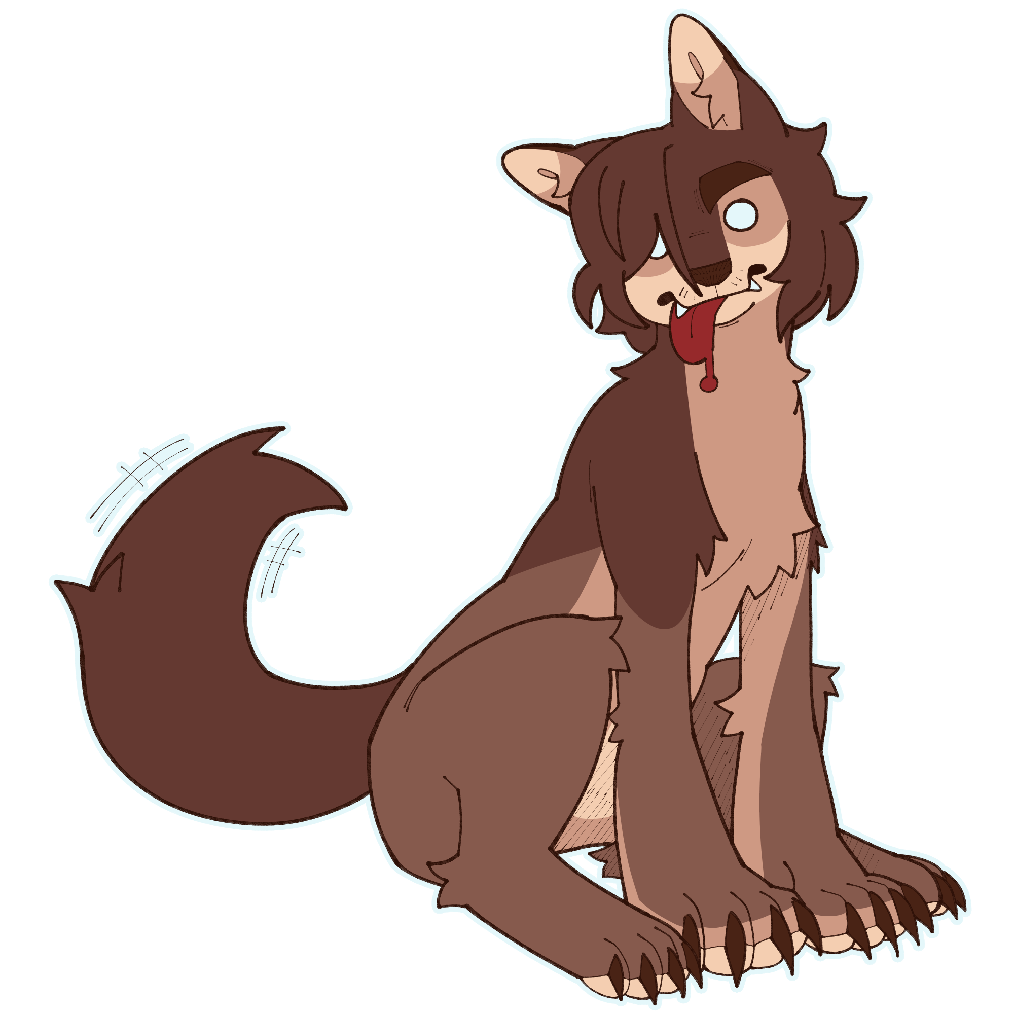 My fursona in feral form, sitting.