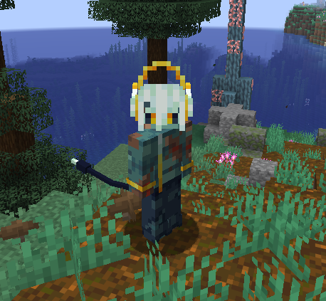 Screenshot of my current Minecraft skin, an unnamed android.
